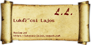 Lukácsi Lajos névjegykártya